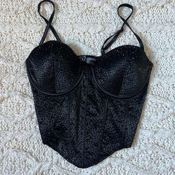 Windsor Other - Studded Black Bustier Top